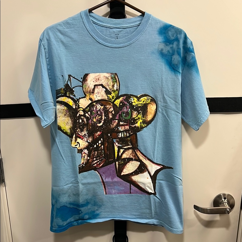 Cactus Jack Portrait of Travis Blue Tie Dye Short Sleeve Tee